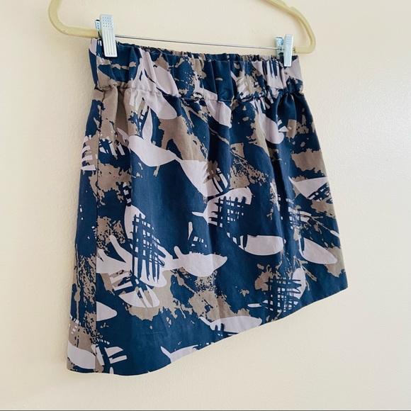 Banana republic abstract print linen blend mini elastic waist skirt - Picture 5 of 7